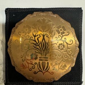 Vintage Stratton Gold Floral Compact